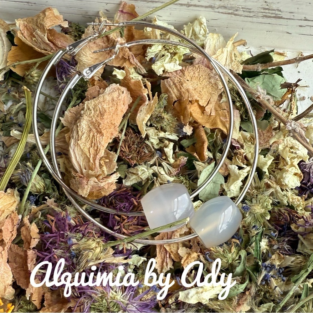 Alquimia Silver and White Earrings